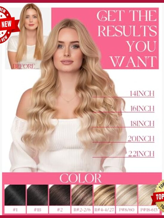 20 Inch Human Hair Extensions Glueless Sew In Butterfly Weft 100G